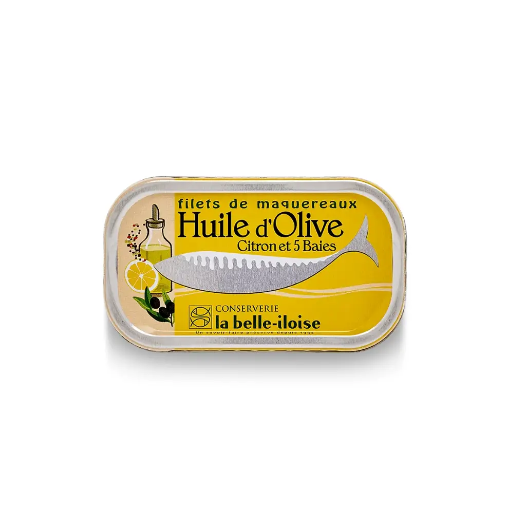 Filets de maquereaux à l'huile d'olive, citron et 5 baies 118gr