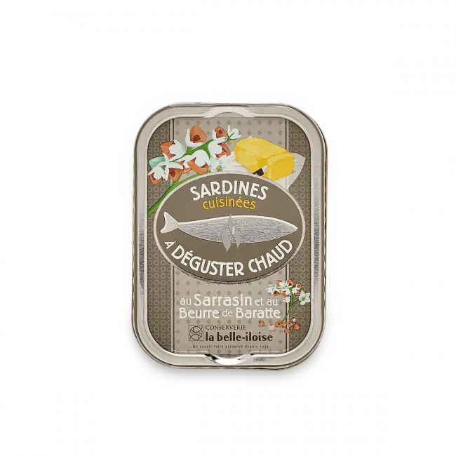 Sardines cuisinées à déguster chaud au sarrasin et beurre de baratte 115gr