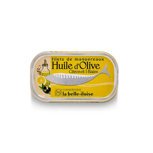 [516] Filets de maquereaux à l'huile d'olive, citron et 5 baies 118gr