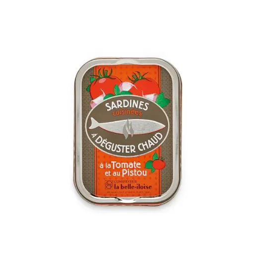 [550] Sardines cuisinées à déguster chaud à la tomate et pistou 115gr