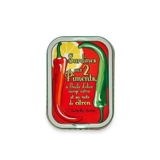 [542] Sardines à l'huile d'olive vierge extra, 2 piments et citron 115gr