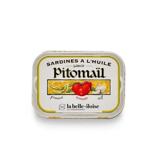 [546] Sardines à la sauces pitomail (piment, tomate et ail) 115gr
